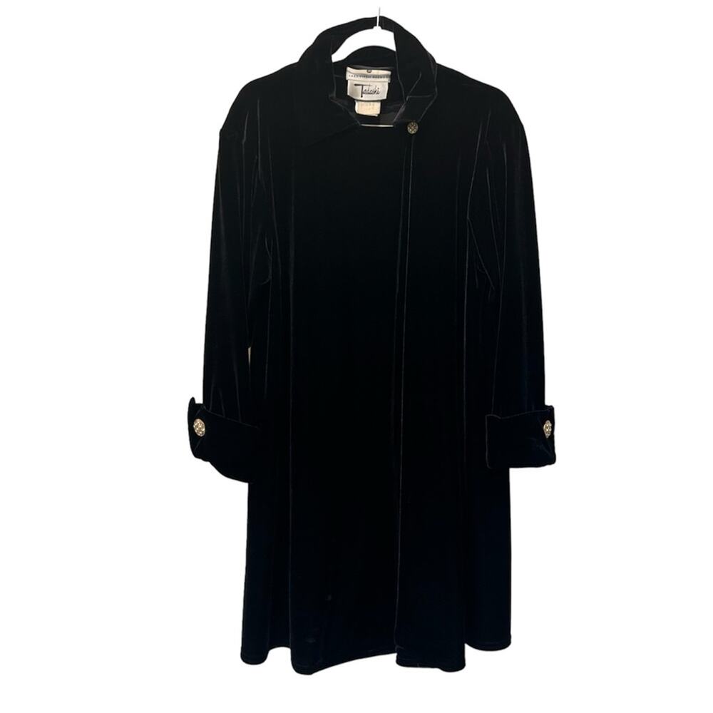 Vintage Tadashi Saks Fifth Avenue Velvet Cape Sweater Cardigan One Size USA Made